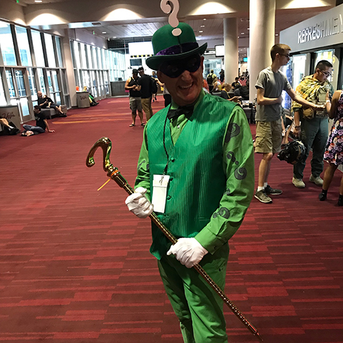 joker character with cane at las vegas event