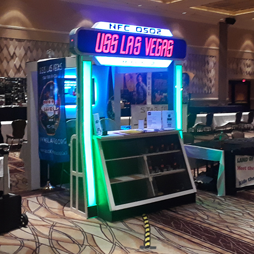 las vegas star trek con booth as shuttle